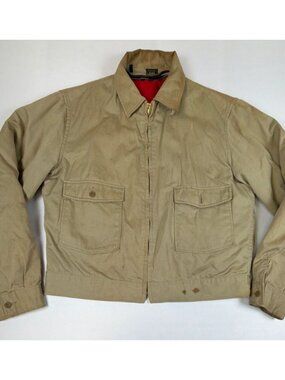 Lee Vintage Men 44 Long Tan Chetopa Twill Quilt Lined Work Jacket Made in USA